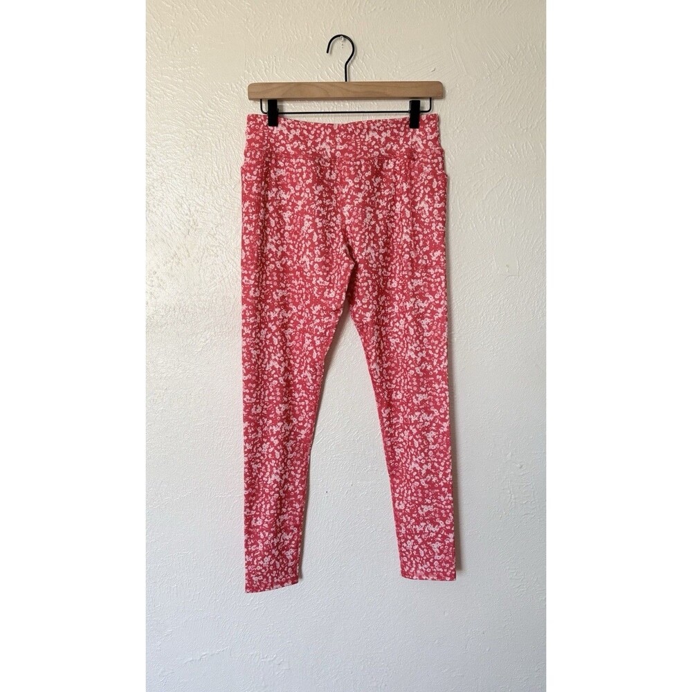 Athletic Works Red Orange & White Activewear Leggings With Side Pocket Size XL